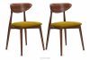 RABI Krzesła drewniane orzech żółty welur 2szt miodowy/orzech średni - zdjęcie 1