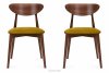 RABI Krzesła drewniane orzech żółty welur 2szt miodowy/orzech średni - zdjęcie 3