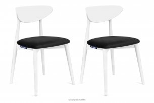 RABI, https://konsimo.pl/kolekcja/rabi/ Krzesła drewniane białe czarny welur 2szt czarny/biały - zdjęcie