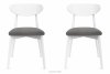 RABI Krzesła drewniane białe szary welur 2szt szary/biały - zdjęcie 3