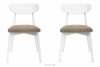 RABI Krzesła drewniane białe beżowy welur 2szt beżowy/biały - zdjęcie 3