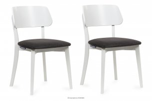 VINIS, https://konsimo.pl/kolekcja/vinis/ Krzesła nowoczesne białe drewniane grafit 2szt grafitowy/biały - zdjęcie