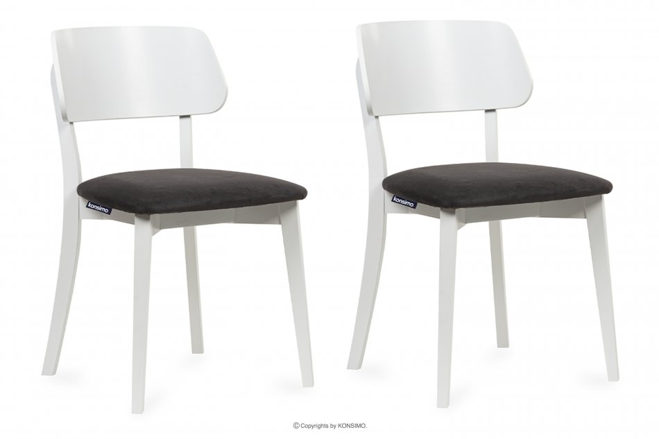 VINIS Krzesła nowoczesne białe drewniane grafit 2szt grafitowy/biały - zdjęcie 0
