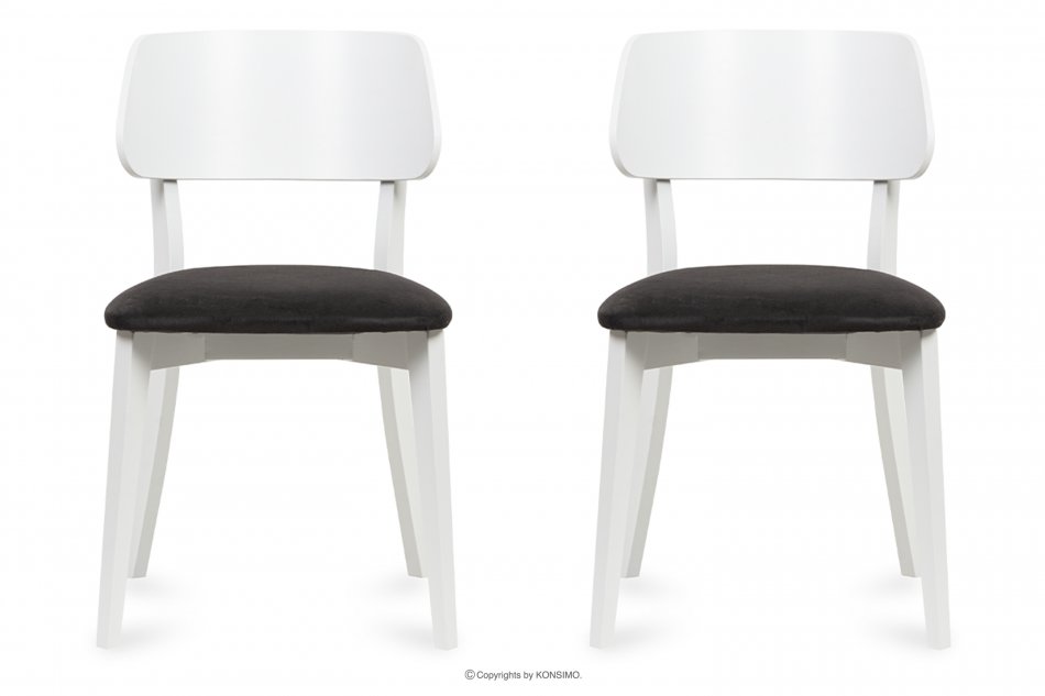 VINIS Krzesła nowoczesne białe drewniane grafit 2szt grafitowy/biały - zdjęcie 1