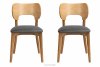 LYCO Krzesła loft dąb szare 2szt szary/dąb jasny - zdjęcie 3