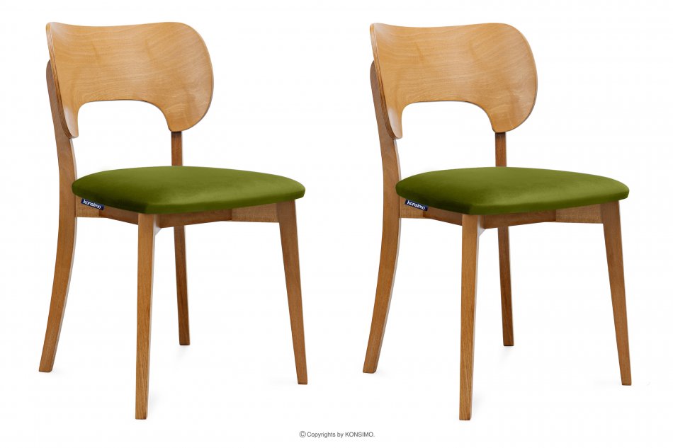 LYCO Krzesła loft dąb zielone 2szt oliwkowy/dąb jasny - zdjęcie 0