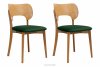 LYCO Krzesła loft dąb butelkowa zieleń 2szt ciemny zielony/dąb jasny - zdjęcie 1