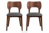 LYCO Krzesła loft orzech szare 2szt szary/orzech średni - zdjęcie 3