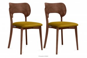 LYCO, https://konsimo.pl/kolekcja/lyco/ Krzesła loft orzech żółte 2szt miodowy/orzech średni - zdjęcie