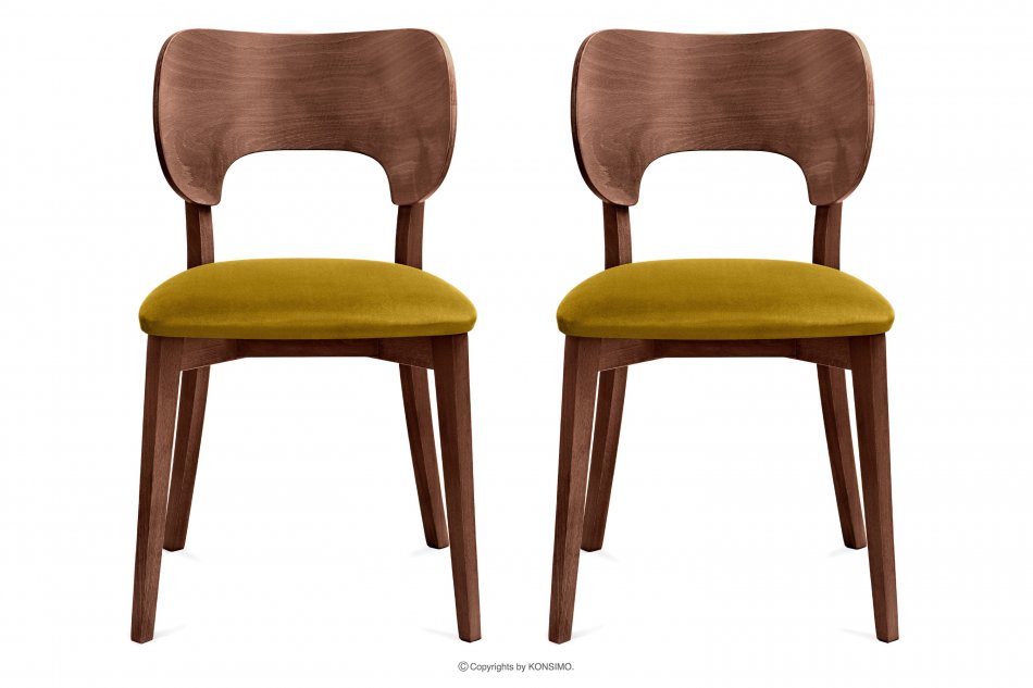 LYCO Krzesła loft orzech żółte 2szt miodowy/orzech średni - zdjęcie 2