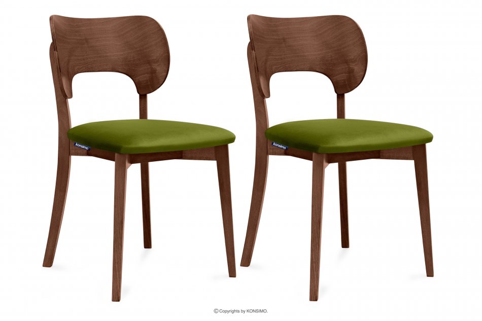 LYCO Krzesła loft orzech zielone 2szt olwikowy/orzech średni - zdjęcie 0