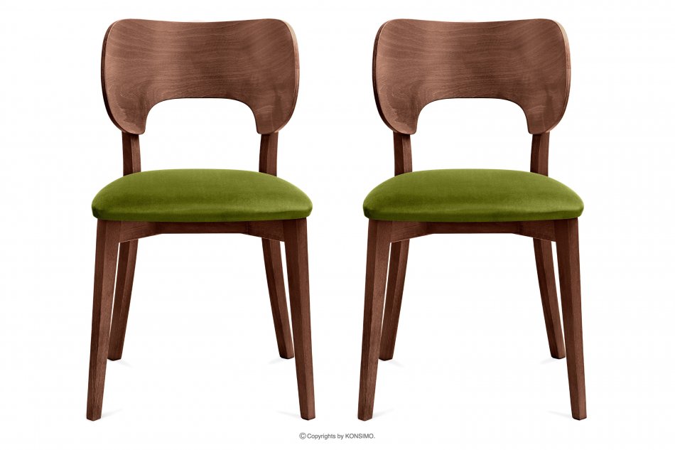 LYCO Krzesła loft orzech zielone 2szt olwikowy/orzech średni - zdjęcie 2