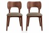 LYCO Krzesła loft orzech beżowe 2szt beżowy/orzech średni - zdjęcie 3