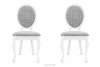 MEXI Krzesła do toaletki białe vintage 2szt biały/szary - zdjęcie 3