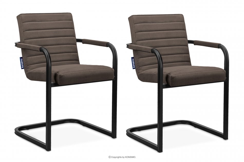 BASKO Krzesła biurowe brązowe 2szt brązowy/czarny - zdjęcie 0