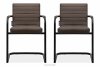 BASKO Krzesła biurowe brązowe 2szt brązowy/czarny - zdjęcie 3