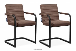 BASKO, https://konsimo.pl/kolekcja/basko/ Krzesła biurowe jasny brąz 2szt ciemny brązowy/czarny - zdjęcie