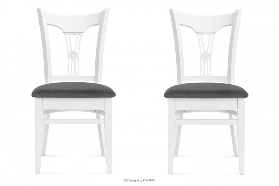TILU Krzesła do jadalni glamour szare 2szt szary/biały - zdjęcie 2