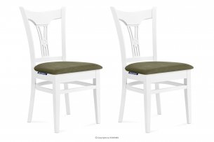 TILU, https://konsimo.pl/kolekcja/tilu/ Krzesła do jadalni glamour zielone 2szt zielony/biały - zdjęcie