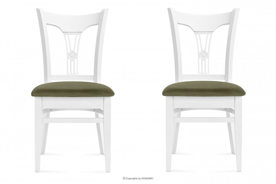 TILU Krzesła do jadalni glamour zielone 2szt zielony/biały - zdjęcie 2