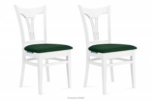 TILU, https://konsimo.pl/kolekcja/tilu/ Krzesła do jadalni glamour butelkowa zieleń 2szt ciemny zielony/biały - zdjęcie