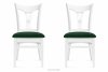 TILU Krzesła do jadalni glamour butelkowa zieleń 2szt ciemny zielony/biały - zdjęcie 3