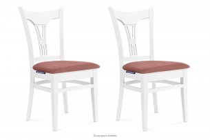 TILU, https://konsimo.pl/kolekcja/tilu/ Krzesła do jadalni glamour różowe 2szt różowy/biały - zdjęcie