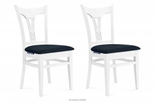 TILU, https://konsimo.pl/kolekcja/tilu/ Krzesła do jadalni glamour granatowe 2szt granatowy/biały - zdjęcie