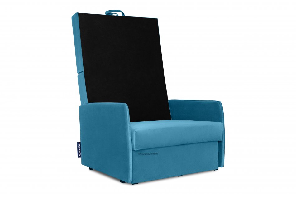 PEDATU Rozkładany fotel  do dziecięcego pokoju niebieski niebieski - zdjęcie 5