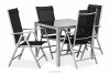 ARCTI Zestaw mebli ogrodowych stół z krzesłami rozkładanymi czarny/srebrny - zdjęcie 1