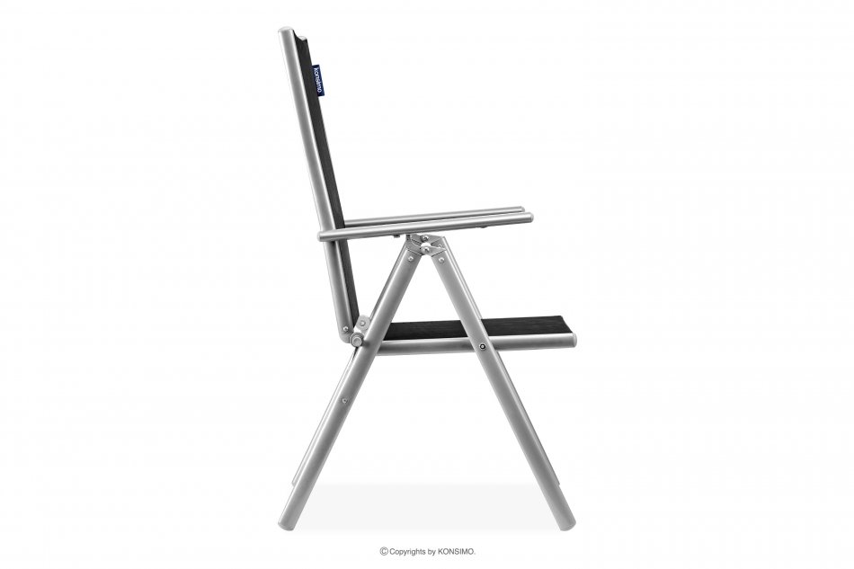 ARCTI Zestaw mebli ogrodowych stół z krzesłami rozkładanymi czarny/srebrny - zdjęcie 3