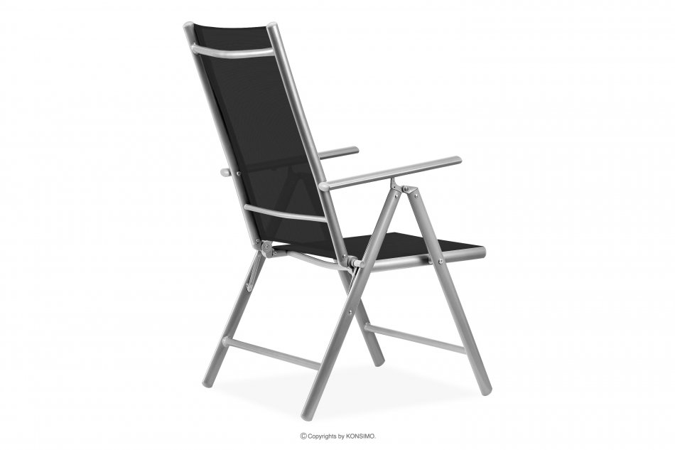 ARCTI Zestaw mebli ogrodowych stół z krzesłami rozkładanymi czarny/srebrny - zdjęcie 4