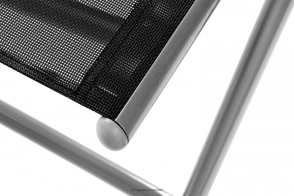 ARCTI Zestaw mebli ogrodowych stół z krzesłami rozkładanymi czarny/srebrny - zdjęcie 12