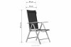 ARCTI Zestaw mebli ogrodowych stół z krzesłami rozkładanymi czarny/srebrny - zdjęcie 18