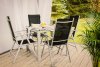 ARCTI Zestaw mebli ogrodowych stół z krzesłami rozkładanymi czarny/srebrny - zdjęcie 2