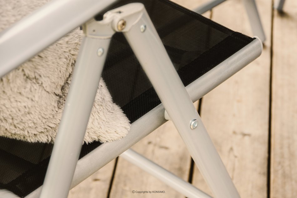 ARCTI Zestaw mebli ogrodowych stół z krzesłami rozkładanymi czarny/srebrny - zdjęcie 22