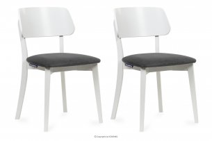 VINIS, https://konsimo.pl/kolekcja/vinis/ Krzesła nowoczesne białe drewniane szary 2szt szary/biały - zdjęcie