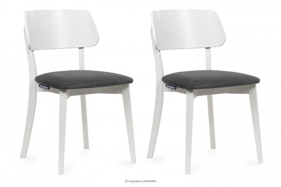 VINIS Krzesła nowoczesne białe drewniane szary 2szt szary/biały - zdjęcie 0