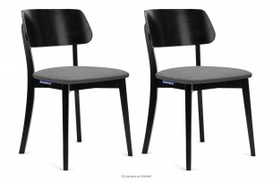 VINIS, https://konsimo.pl/kolekcja/vinis/ Krzesła nowoczesne czarne drewniane szare 2szt szary/czarny - zdjęcie