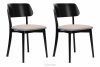 VINIS Krzesła nowoczesne czarne drewniane beż 2szt beżowy/czarny - zdjęcie 1