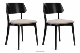 VINIS, https://konsimo.pl/kolekcja/vinis/ Krzesła nowoczesne czarne drewniane beż 2szt beżowy/czarny - zdjęcie