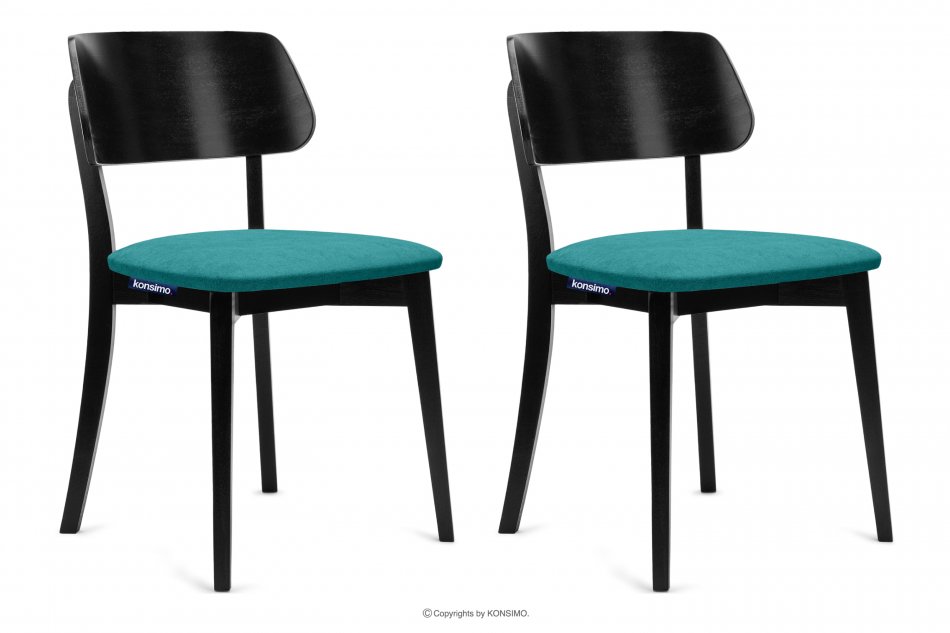 VINIS Krzesła nowoczesne czarne drewniane turkus 2szt turkusowy/czarny - zdjęcie 0