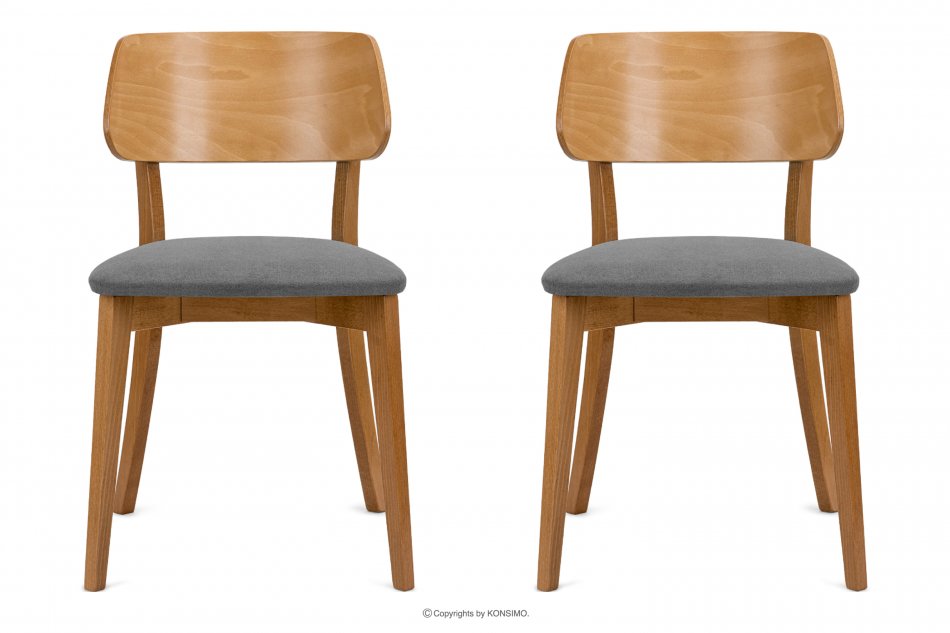 VINIS Krzesła nowoczesne drewniane dąb szare 2szt szary/dąb jasny - zdjęcie 2