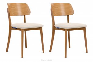 VINIS, https://konsimo.pl/kolekcja/vinis/ Krzesła nowoczesne drewniane dąb kremowe 2szt kremowy/dąb jasny - zdjęcie