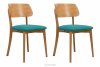 VINIS Krzesła nowoczesne drewniane dąb turkusowe 2szt turkusowy/dąb jasny - zdjęcie 1