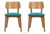 VINIS Krzesła nowoczesne drewniane dąb turkusowe 2szt turkusowy/dąb jasny - zdjęcie 3