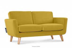 TAGIO, https://konsimo.pl/kolekcja/tagio/ Żółta skandynawska sofa 2 osobowa żółty - zdjęcie
