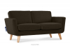 TAGIO Brązowa skandynawska sofa 2 osobowa brązowy - zdjęcie 3