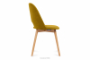 TINO Krzesło do jadalni welur żółte musztardowy/jasny dąb - zdjęcie 4
