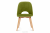 TINO Krzesło do jadalni welur zielone oliwkowy/jasny dąb - zdjęcie 3